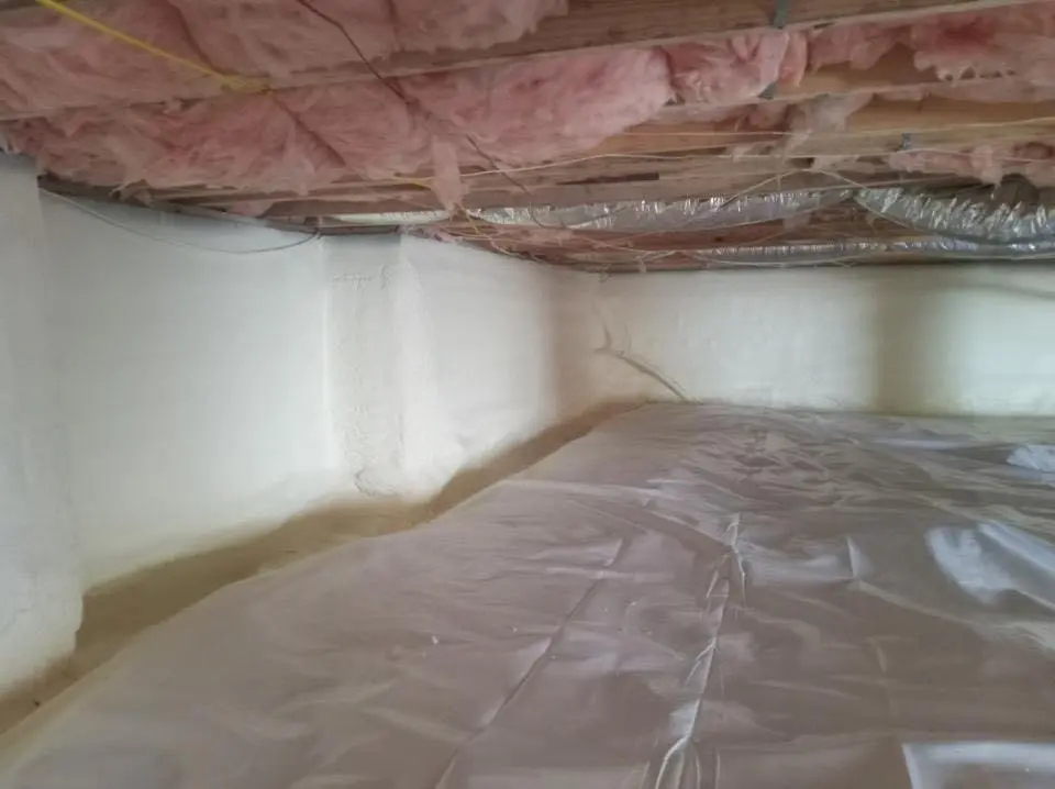 Crawl space encapsulation with closed-cell spray foam for Storm Damage Roof Repair in Fountain
